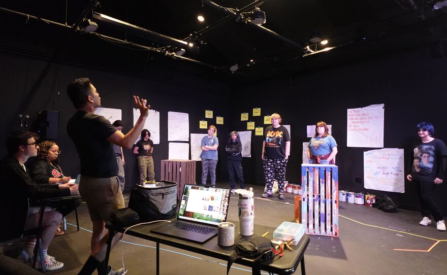 Participants in Diversionary Theatre's "TeenVersionary" program gather for rehearsal, July 8, 2025.