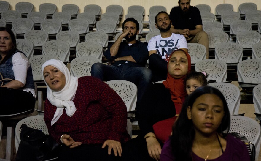 Family and friends watch the CaiRollers from the stands. While families are usually supportive, they have concerns about the women playing such an aggressive game, says Lina El-Gohary.