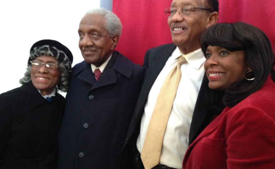 The Rev. F.D. Reese (second from left) was a leader of the Selma civil rights movement. His wife, Alline (left), Mayor George Evans and Rep. Terri Sewell, D-Ala., joined him for the showing.
