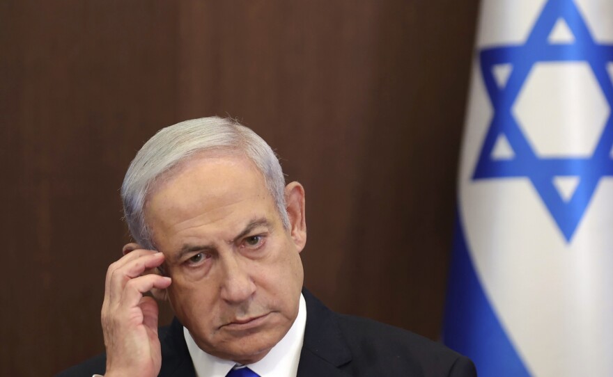 Israeli Prime Minister Benjamin Netanyahu attends a weekly cabinet meeting in Jerusalem, on June 25. Netanyahu's office says he has been rushed to a hospital but that he is in "good condition" as he undergoes a medical evaluation.