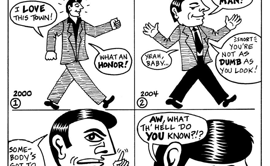 One of Mary Fleener's political cartoons for The Coast News.