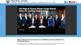 A screenshot of San Diego Mayor Kevin Faulconer Office's website, March 16, 2015.
