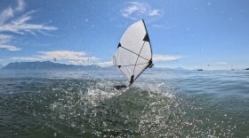 Scientists tested their aerial-aquatic flying robot in Lake Geneva, proving that it had enough speed and power to lift itself out of the water with its wings alone.