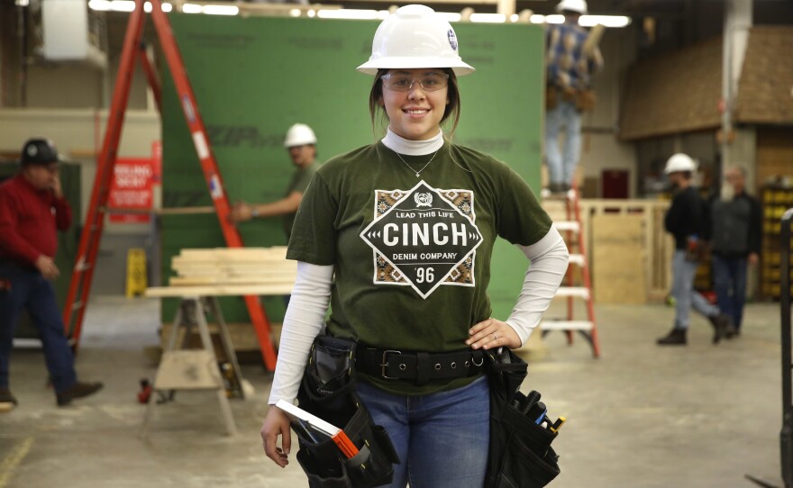 Lisa Alaniz is taking construction classes at Texas State Technical College.