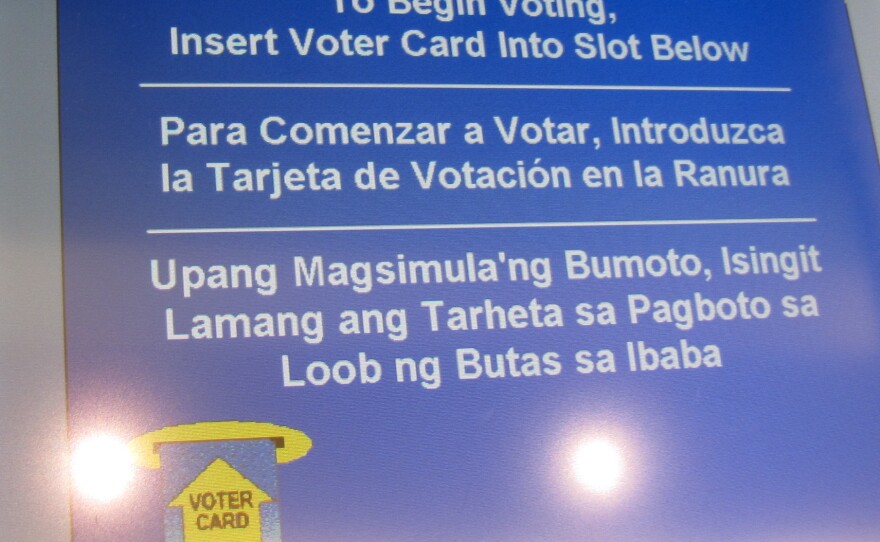 Clark County's touch screen voting machines offer instructions in English, Spanish, and now, Tagalog.