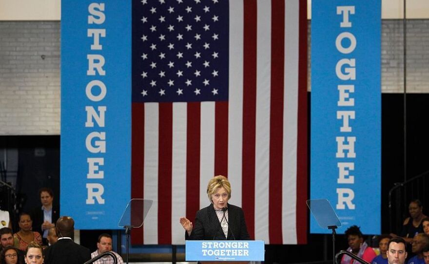Hillary Clinton criticized Donald Trump's economic platform at an event in Columbus, Ohio, on Tuesday.