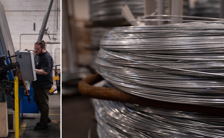 Marlin Steel uses American steel to make wire, which is then turned into baskets and other specialized products shipped to buyers in 44 countries around the world.