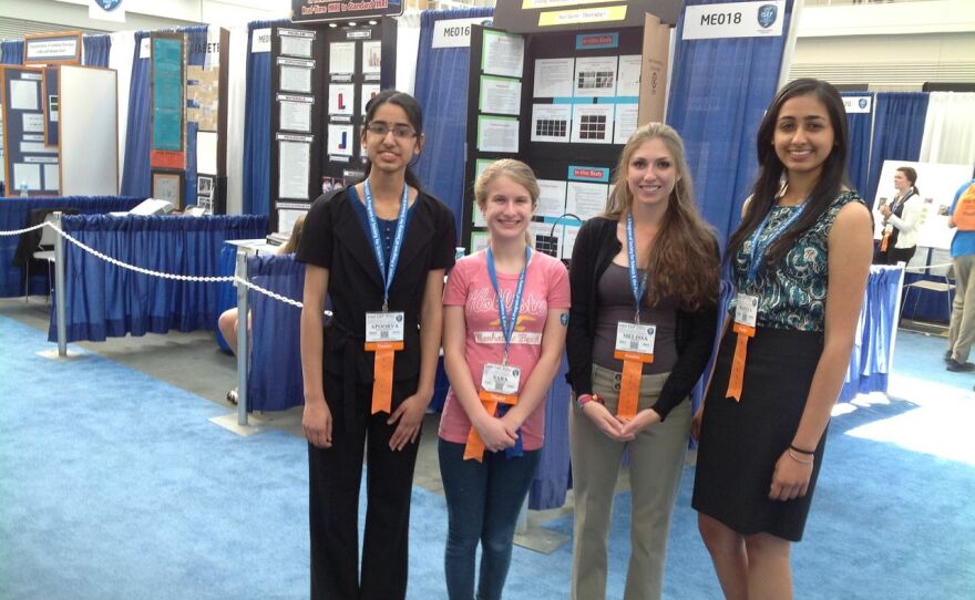 Apoorva Mylavarapu, Sara Simpson, Melissa Fagan and Manita Singh, all San Diego students, are finalists in the Intel International Science and Engineering Fair.