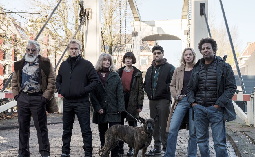 Hendrik Davie (Darrell D'Silva), Piet Van der Valk (Marc Warren), Julia Dahlman (Emma Fielding), Lucienne Hassell (Maimie McCoy), Eddie Suleman (Azan Ahmed), Lena Linderman (Loes Haverkort), Cliff Palache (Mike Libanon) on VAN DER VALK SEASON 4 On MASTERPIECE
