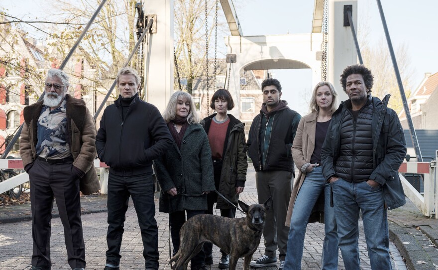 Hendrik Davie (Darrell D'Silva), Piet Van der Valk (Marc Warren), Julia Dahlman (Emma Fielding), Lucienne Hassell (Maimie McCoy), Eddie Suleman (Azan Ahmed), Lena Linderman (Loes Haverkort), Cliff Palache (Mike Libanon) on VAN DER VALK SEASON 4 On MASTERPIECE