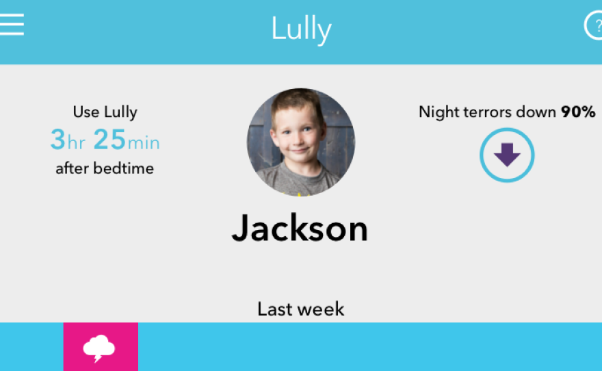 Lully tracks the child's sleep disruption progress through an iOS app.
