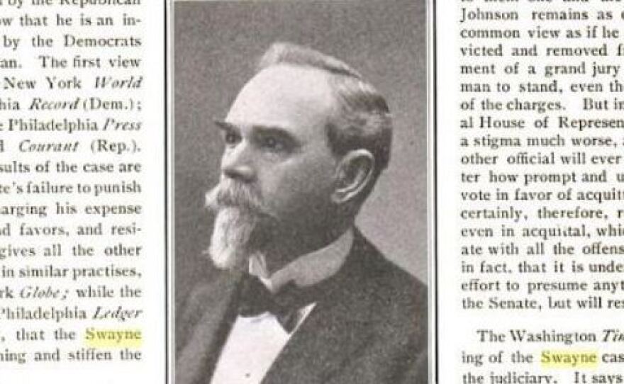 In the Senate on Tuesday, Chief Justice John Roberts cited the 1905 impeachment trial of Judge Charles Swayne; this photo of Swayne appeared in a March 1905 issue of The Literary Digest.