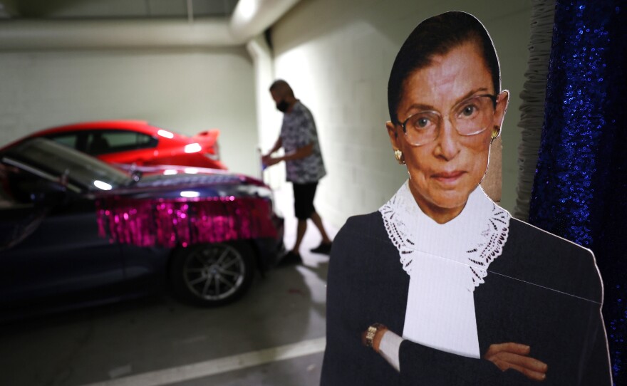 A cardboard cutout of Justice Ruth Bader Ginsburg. The late Supreme Court justice was also a pop culture phenomenon.