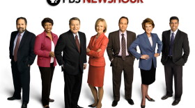 The PBS NewsHour team: Ray Suarez, Gwen Ifill, Jim Lehrer, Judy Woodruff, Jeffrey Brown, Margaret Warner and Hari Sreenivasan. 