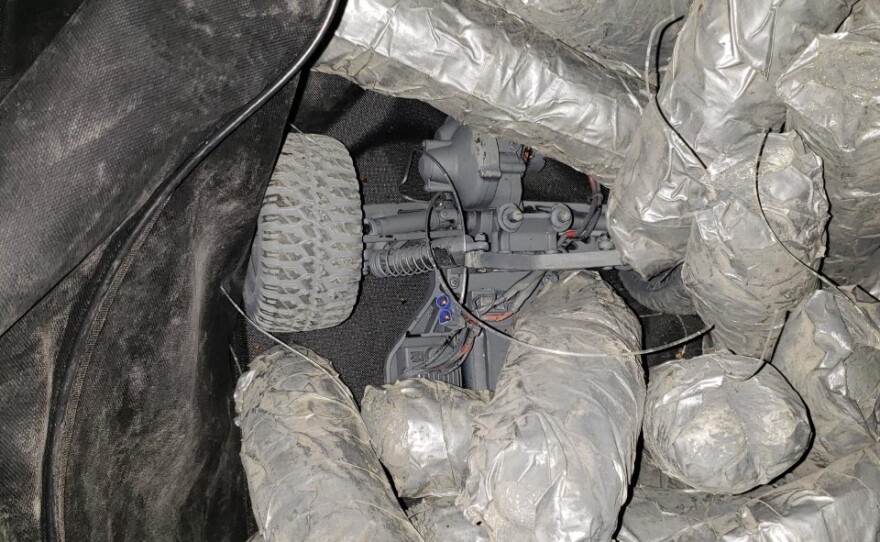 Meth in a duffle bag with a remote-controlled car inside used by a 16-year-old boy to allegedly smuggle the drug across the border from Mexico on Nov. 17, 2019.