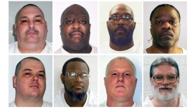 This combination of undated photos provided by the Arkansas Department of Correction shows death row inmates slated to die in April. Top row (from left): Jack Harold Jones Jr., Marcel Williams, Stacey E. Johnson, Ledell Lee. Bottom row (from left): Jason F. McGehee, Kenneth Williams, Don Davis and Bruce Earl Ward.