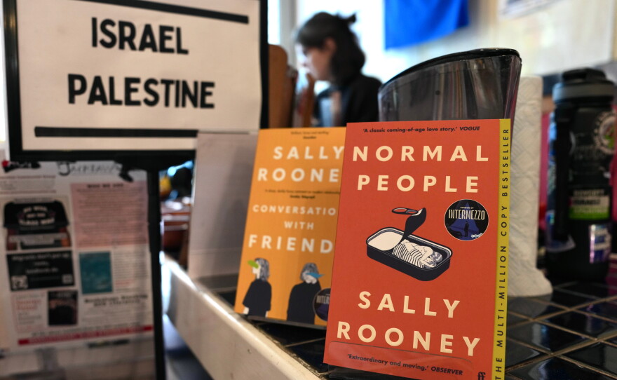 Sally Rooney's books are displayed for sale at a bookshop in London, Thursday, Oct. 15, 2026.