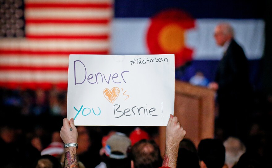 "I believe that health care is a right, not a privilege," Sen. Bernie Sanders told Denver supporters in February. ColoradoCare supporters hope to leverage his charisma for a win on their state amendment.