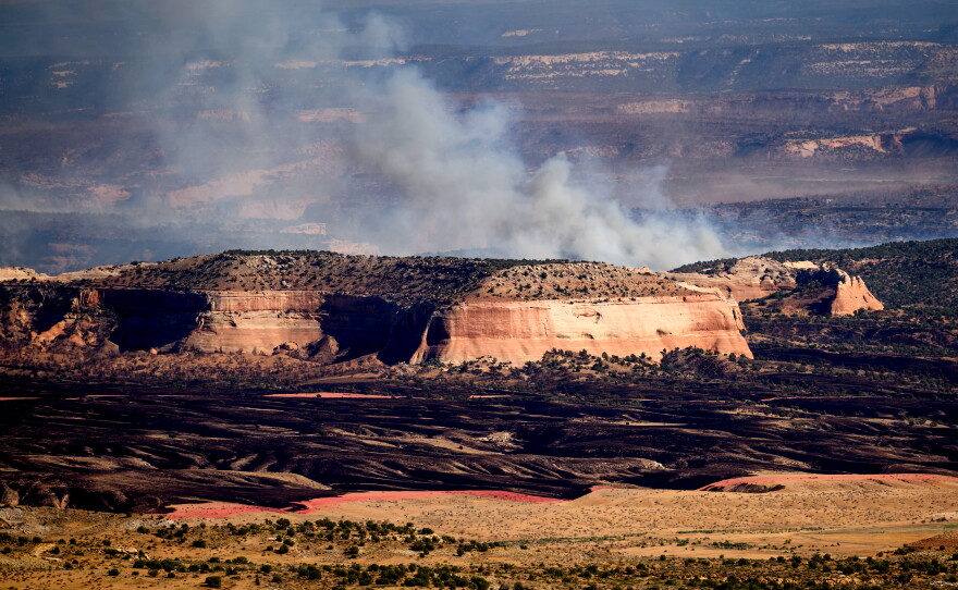 The Snyder Fire burns near Thompson Springs, Utah, on June 28.