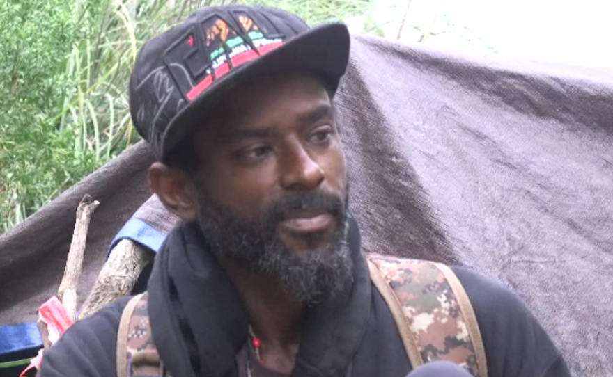 James is a resident of an Oceanside canyon encampment of people who are homeless, May 30, 2017.