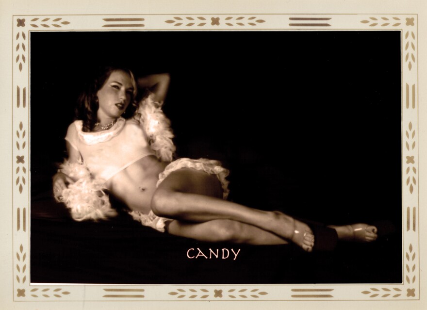 Candy was a dancer at Les Girls Theater in the 1980s. This was her portrait that hung on the walls of the adult entertainment venue. Undated photo.