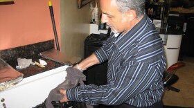 Zino Bongiovanni, owner of Zino’s International Hair Designers in San Diego, plans to fill several 45 gallon trash bags with hair.  He stuffs the hair in nylons, which are used to create booms to soak up oil.