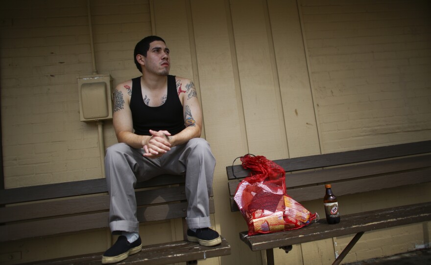 Brandon Garcia served 16 months on a conviction for burglary of a habitation. "Seeing the outside, being able to be free, no bars, no more handcuffs," he says, "I'm overwhelmed with that right now."