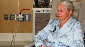 Kay Wolff relaxes in her hospital room at Sharp Memorial Hospital just days after donating one of her kidneys to a perfect stranger. There are only about 100 altruistic organ donors in the U.S. each year.