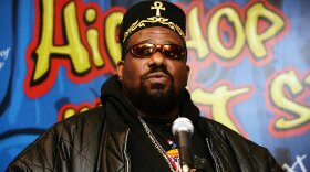 Hip-hop DJ pioneer Afrika Bambaataa, seen here in New York in 2006.