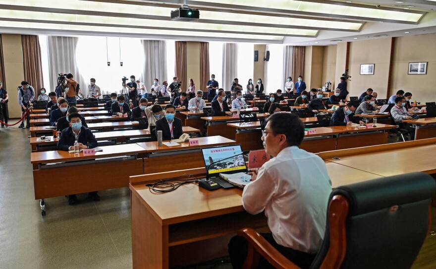 A photo taken during a government organized media tour this spring shows a class in the China Executive Leadership Academy in Yan'an, the headquarters of the Chinese Communist Party from 1936 to 1947, in Shaanxi province.