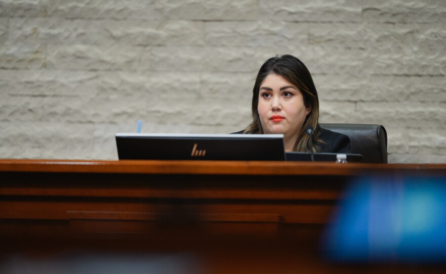 Chula Vista City Councilmember Andrea Cardenas is shown at a City Council meeting on Dec. 12, 2023