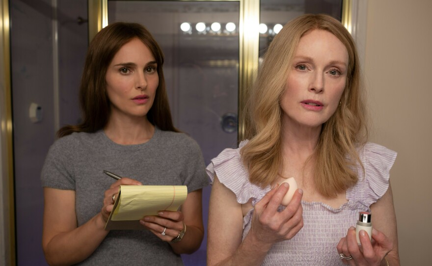 Natalie Portman (left) and Julianne Moore star in <em>May December,</em> Todd Haynes' film inspired by a real-life story of a schoolteacher who was convicted of raping her sixth-grade student.