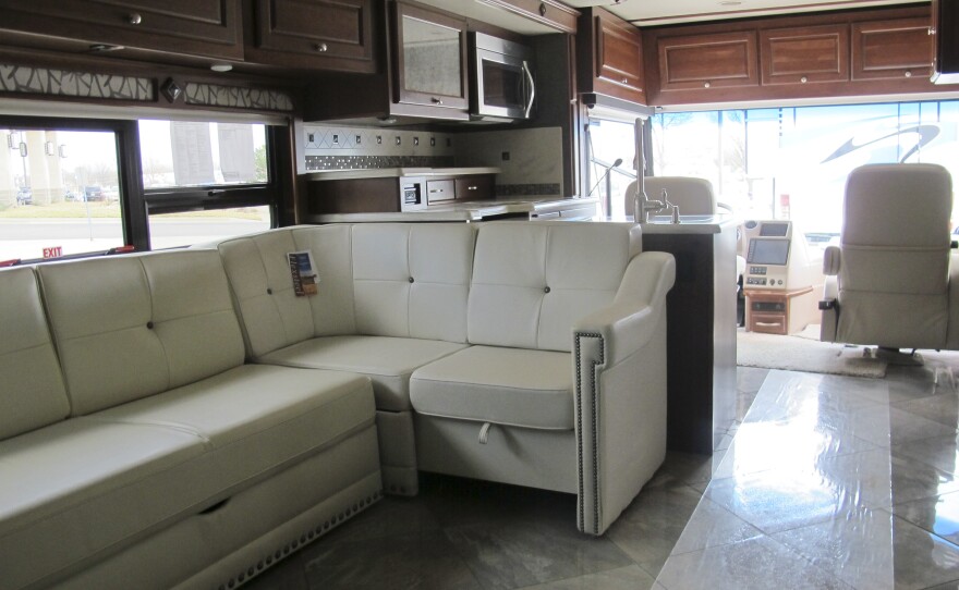 The interior of an RV in the annual RV show in Topeka, Kan.