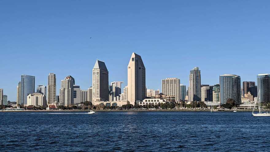 Photo of San Diego skyline on Feb. 21, 2021