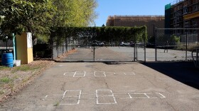 The parking lot at Central Elementary school sits empy on Oct. 29, 2025 in San Diego Calif. The San Diego Unified School Board approved plans to convert the lot into a "safe sleeping site" for people experiencing homelessness.