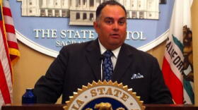 Democratic Assembly Speaker John Perez (D-Los Angeles) meets with media in Sacramento. 