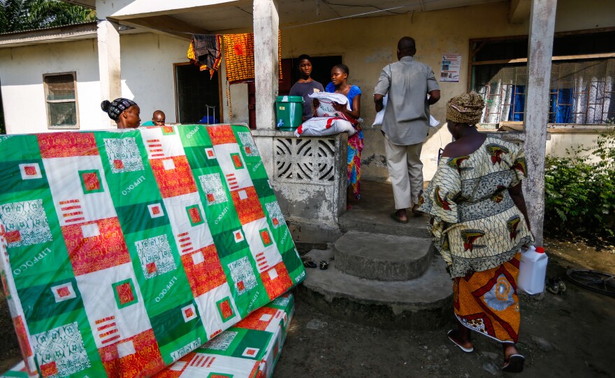 For each child a family adopts, it receives a mattress, a bag of rice, cooking oil, blankets and bleach.