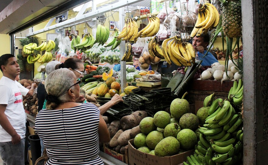 Shoppers at the market in Mayagüez, Puerto Rico, can choose from many more varieties of banana than what's available in the average U.S. grocery store.