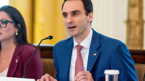 FILE - White House director of Science and Technology Policy Michael Kratsios speaks during a meeting of the White House Task Force on Artificial Intelligence Education in the East Room of the White House, Sept. 4, 2025, in Washington.