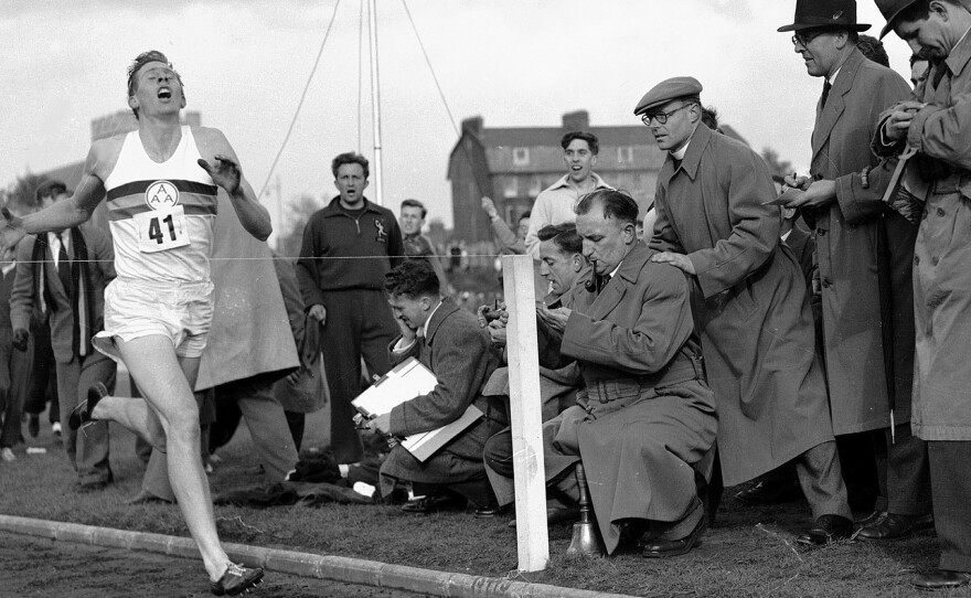 On May 6, 1954, Britain's Roger Bannister hits the tape to become the first person to break the 4-minute mile in Oxford, England. His family said Sir Roger Bannister died peacefully in Oxford on March 3 at age 88.