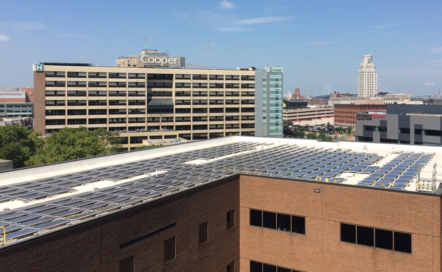 A large battery and solar system at Cooper University Hospital in Camden, New Jersey, provides back up power during blackouts.