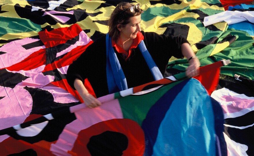Monika GilSing works on<em> Wind Images </em>for Luna Luna in 1987.