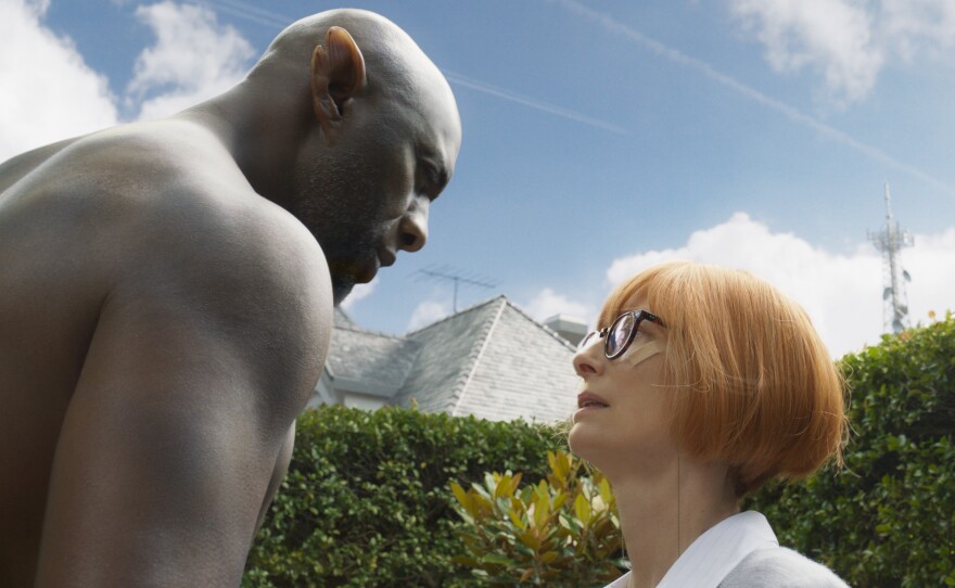 Idris Elba stars as The Djinn and Tilda Swinton as Alithea Binnie in director George Miller’s film "Three Thousand Years of Longing."  