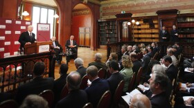 U.S. Secretary of Defense Robert Gates delivers a speech 'Reflections on the status and future of the transatlantic alliance' on June 10, 2011 in Brussels, Belgium. 