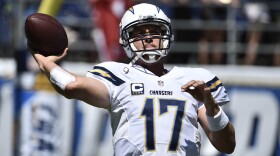 San Diego Chargers quarterback Philip Rivers throws a pass, Sept. 14, 2014.