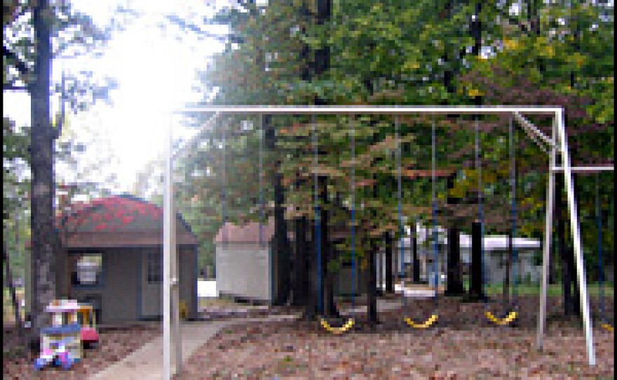 A view of the swings on Grand Valley Farm. "We have swings that I walk by everyday, that children used to swing in, and they sit silent now," says Raymond Lambert (not pictured). He is one of the pastors accused of multiple counts of statutory sodomy and child molestation.