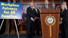 Senate Majority Leader Harry Reid speaks during a news conference as the Senate prepares to vote on a bill that would prohibit discrimination based on sexual orientation on Thursday.
