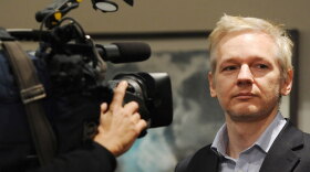 WikiLeaks founder Julian Assange at a press conference in London, 2011.