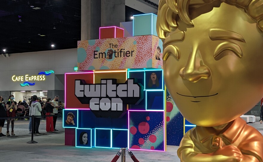 Streamers can personalize their emotes — emoticons specific to Twitch that viewers and streamers can use to express their feelings on chat — at the Emotifier at TwitchCon, Oct. 8, 2022.