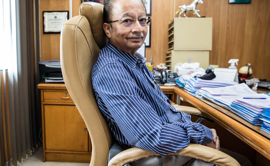 Dr. Suresh Jadhav, 71, executive director of the Serum Institute Of India, in his office.